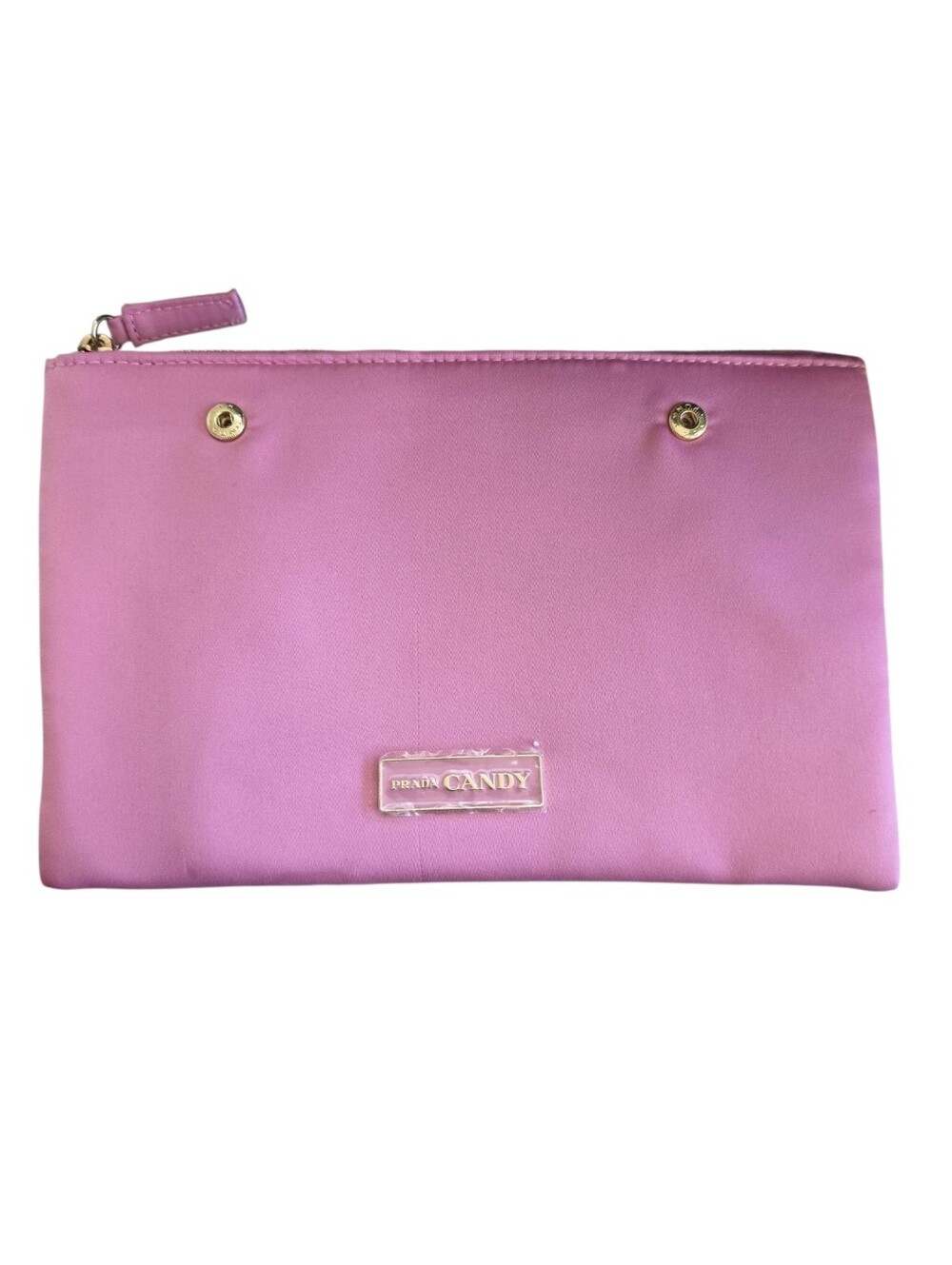 Prada Candy Pink Cosmetic Pouch / Bag Insert – Snap Attachment